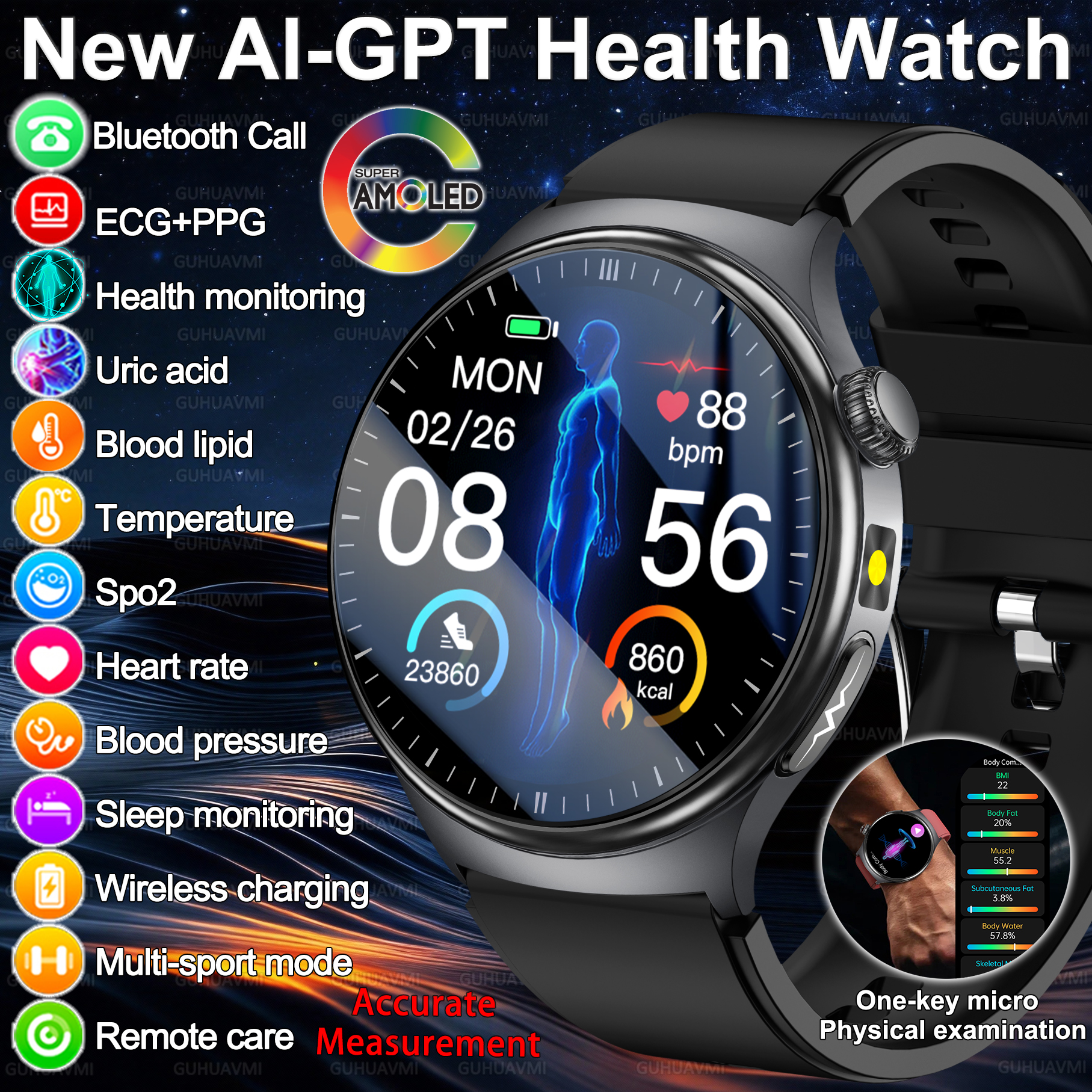 Fall Detection Watch - 2026 New Accurate Diagnosis Smart Watch