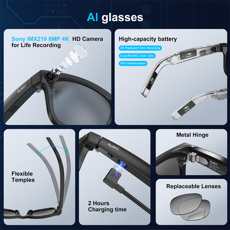 IMIKI Ai Smart Glasses 4K 800W - đánh giá và giá Smart Glasses Lens