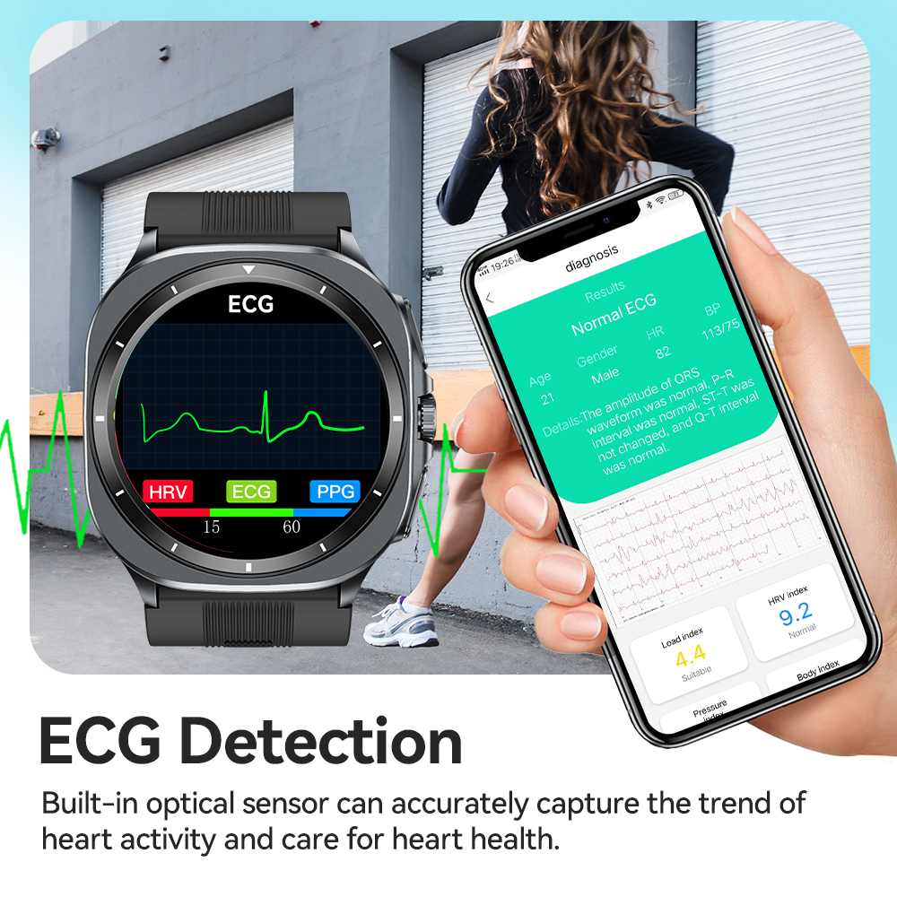 NOYAFA New ECG+PPG Blood Fat U - đánh giá và giá Fall Detection Watch