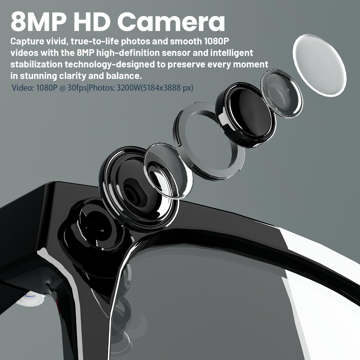 8MP AI Smart Glasses: 1080P Vi - đánh giá và giá Smart Glasses Lens